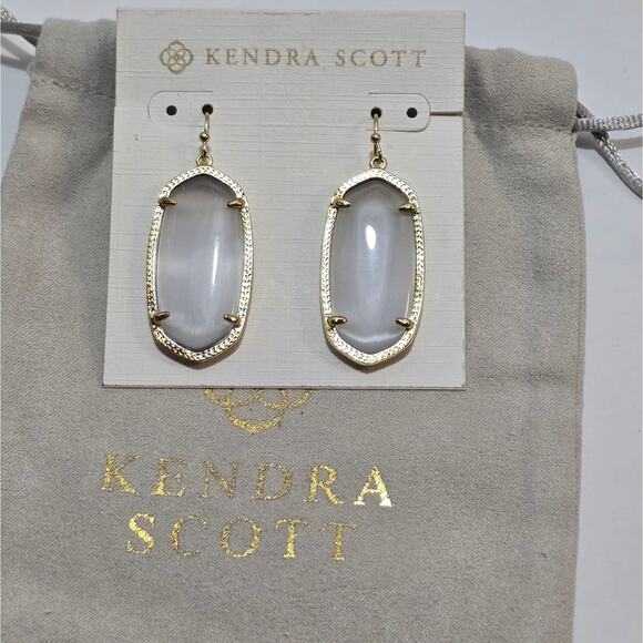 Kendra‎ Elle Slate Grey Cats Eye And Gold Plated Earrings New - Picture 4 of 4